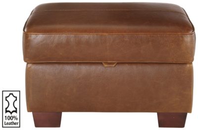 Heart of House - Salisbury - Leather Footstool - Tan